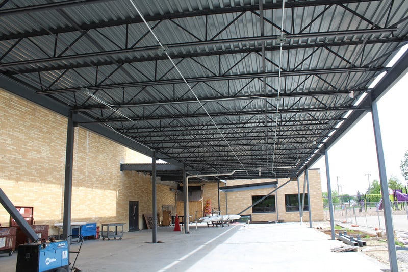 Photo of outdoor construction at Ixonia Elementary School