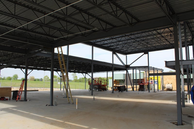 Photo of outdoor construction at Ixonia Elementary School