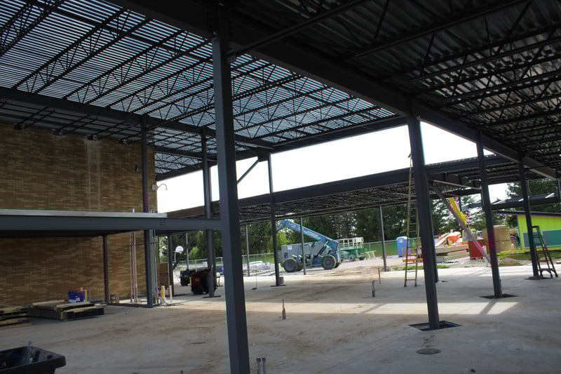 Photo of outdoor construction at Ixonia Elementary School