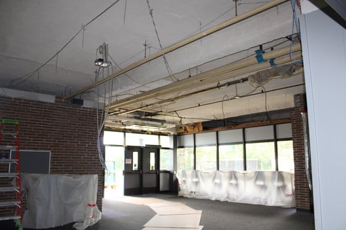 Photo of interior construction work at Oconomowoc High School