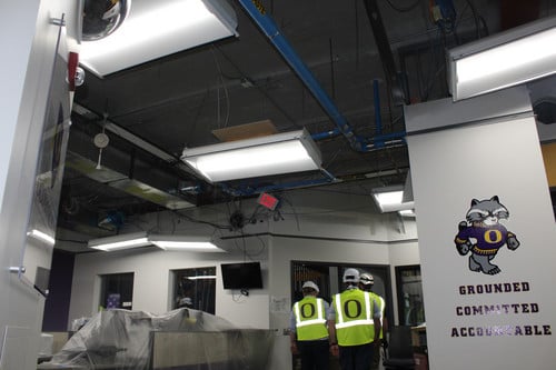 Photo of interior construction work at Oconomowoc High School