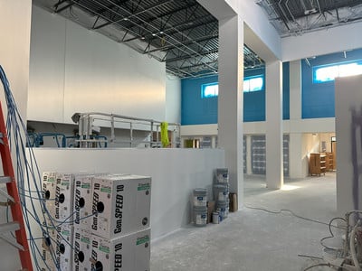 Interior photo of construction work at Ixonia Elementary