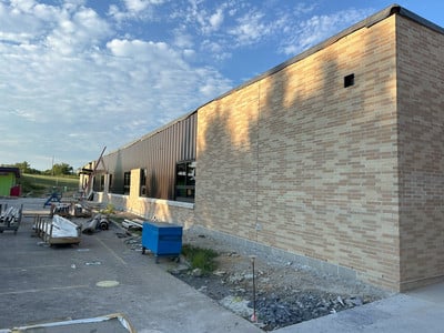 Exterior photo of new addition at Ixonia Elementary School