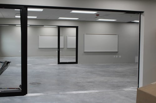 Interior photo of construction work at Ixonia Elementary