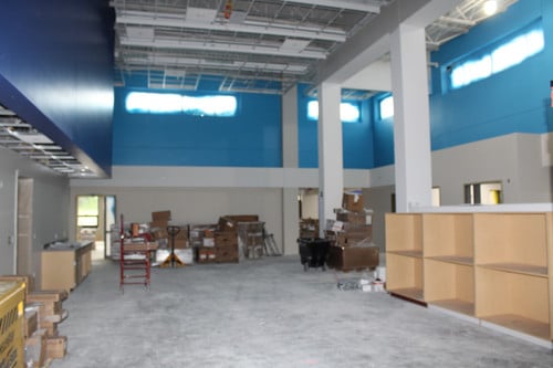 Interior photo of construction work at Ixonia Elementary