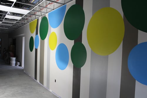 Interior photo of construction work at Ixonia Elementary