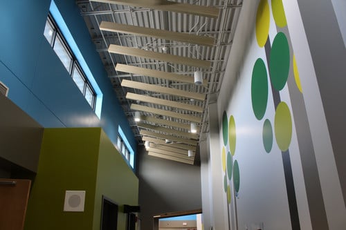 Interior photo of construction work at Ixonia Elementary