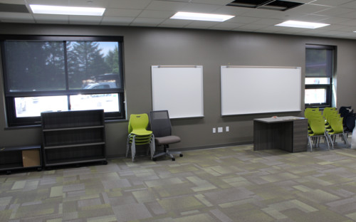 Interior photo of construction work at Ixonia Elementary