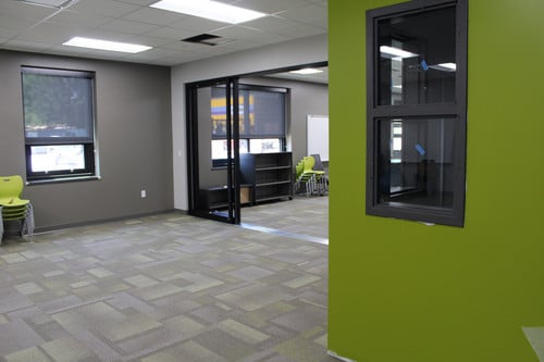 Interior photo of construction work at Ixonia Elementary