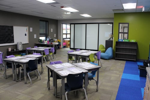 Classroom inside the new addition at Ixonia Elementary