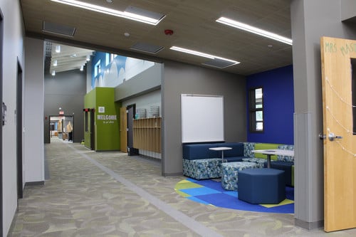 Inside the new addition at Ixonia Elementary School
