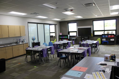 Inside the new addition at Ixonia Elementary School