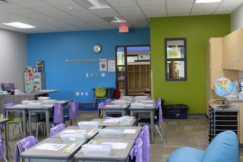 Classroom inside the new addition at Ixonia Elementary