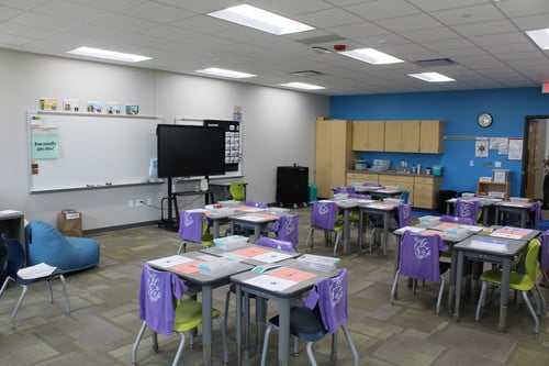 Classroom inside the new addition at Ixonia Elementary