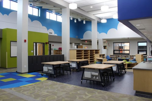 Inside the new addition at Ixonia Elementary School