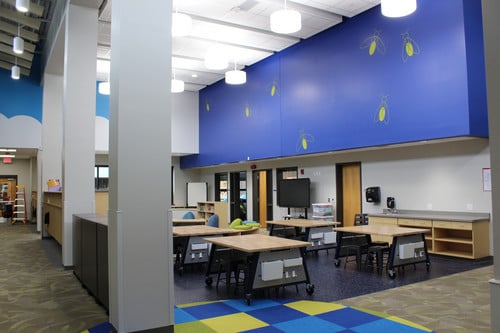 Inside the new addition at Ixonia Elementary School