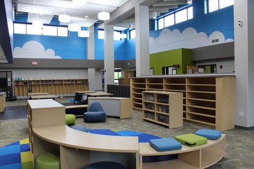 Inside the new addition at Ixonia Elementary School