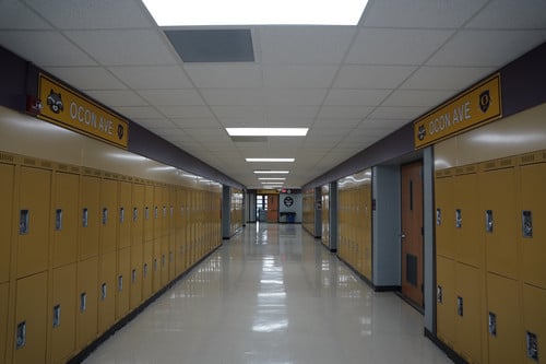 Hallway inside OHS with HVAC facility project completed
