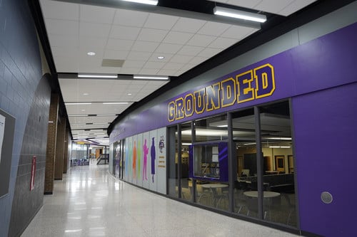 Hallway inside OHS with HVAC facility project completed